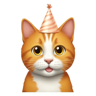 Orange cat birthday  sticker