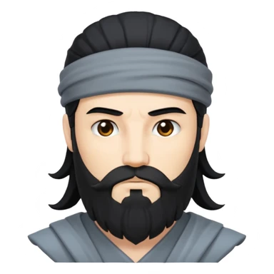 Boreas, God of the North Wind from Gods and Goddesses with black hair and beard, grey outfit sticker