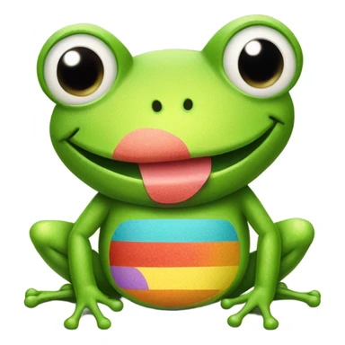 Little Frog with 3 band aids on belly sticker