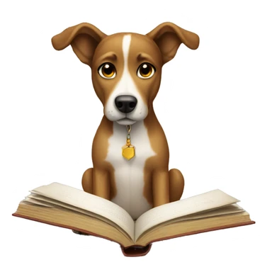 Book reading dog sticker