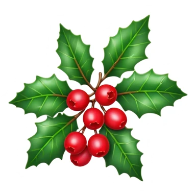 Christmas holly with three leaf sticker