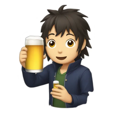 aizawa drinking beer sticker