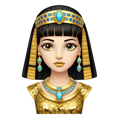 Cleopatra with gold sequin outfit sticker