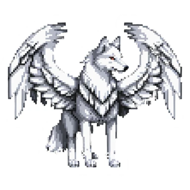 wolf with the wings of a swan sticker