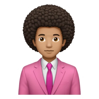 afro hair man pink suit sticker