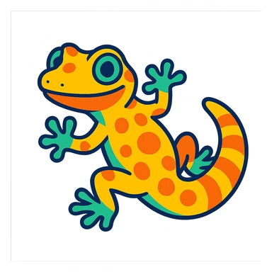 a gecko in vibrant cartoon style sticker