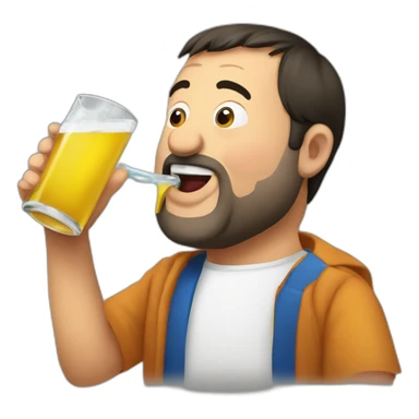 Matteo Salvini drinking sticker