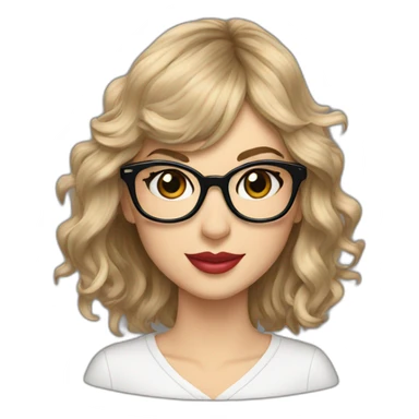 Taylor swift wearing glasses sticker