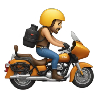 Biker making weelings sticker