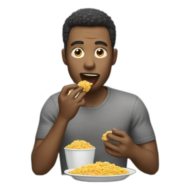 man eating a lot sticker