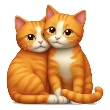 Two orange cats cuddling together sticker