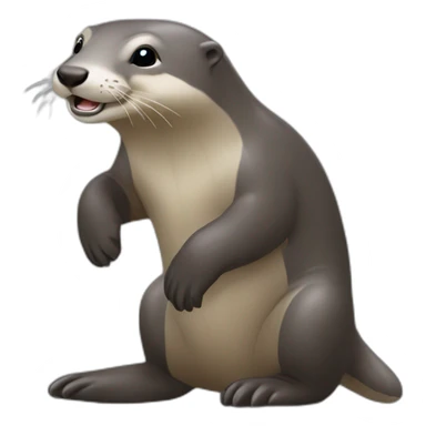Loutre sur éléphant sticker
