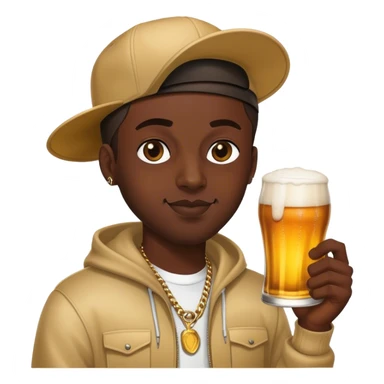 Dark Black Rapper with Beer  sticker