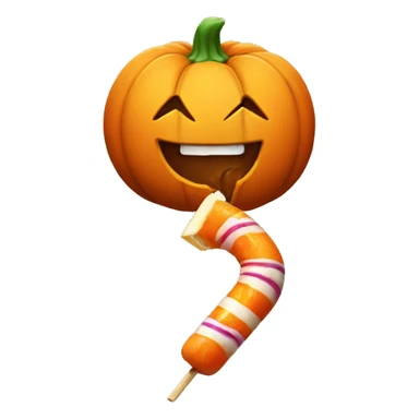 Pumpkin eating candy sticker