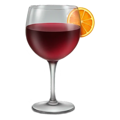 Glass of red wine and orange slice inside  sticker