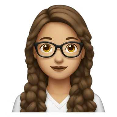 girl with brown hair wear eyeglasses sticker