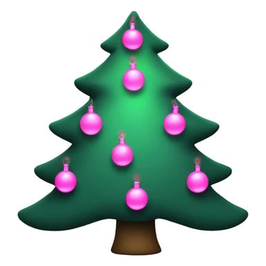 Green New year tree with pink lights sticker