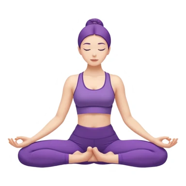A woman in purple yoga clothes seated and bending forward to touch her toes, calm minimalist art style. sticker