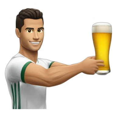 CR7 tenant une bière à la main sticker