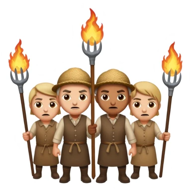 les villagois avec des fourches et des torches sticker