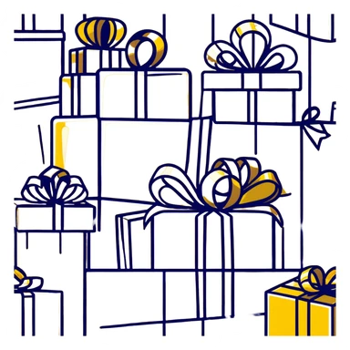 Decorative shiny metallic gift wrap with golden reflections sticker