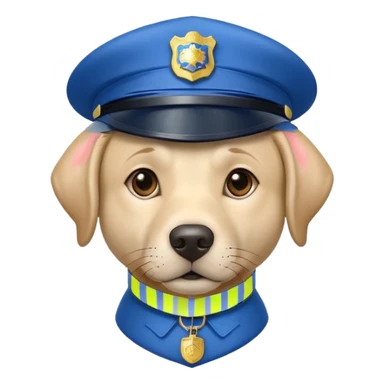  Lablador dog with a blue police cap sticker