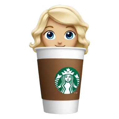 Starbucks cup drink with blonde girl blue eyes  sticker