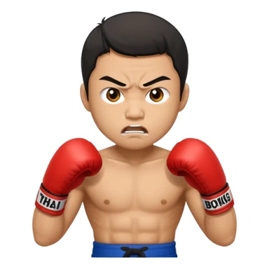 click that wong sze man face in thai boxing with angry face 20 times sticker