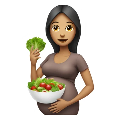 pregnant woman with salad sticker
