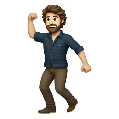 Brown haired guy with a beard doing the whip  sticker