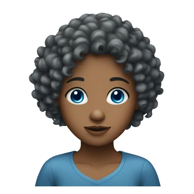 Curly-haired girl with blue eyes sticker