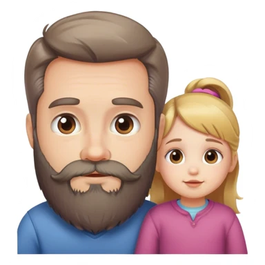 Little girl and daddy with a beard  sticker