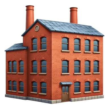 wide old factory made of bricks without pipes sticker