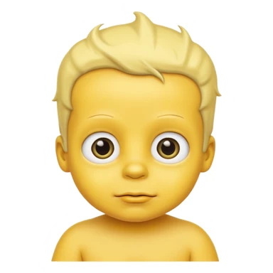yellow baby with simpson style sticker