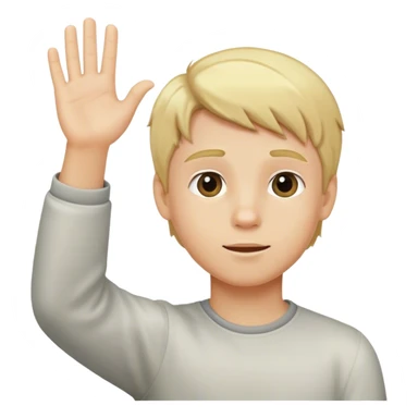 Blond boy raising hand sticker