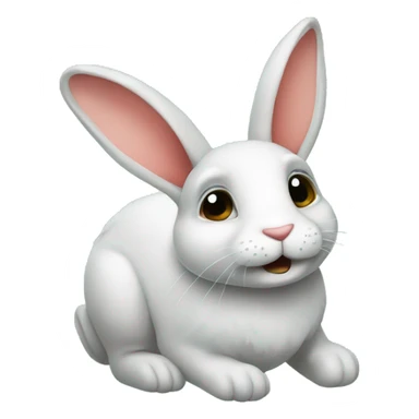 a rabbit with a flip flop
 sticker