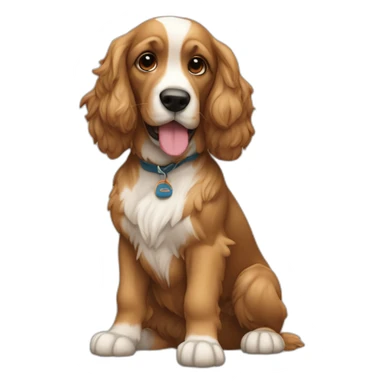 Cocker segurando bola de tênis na boca sticker