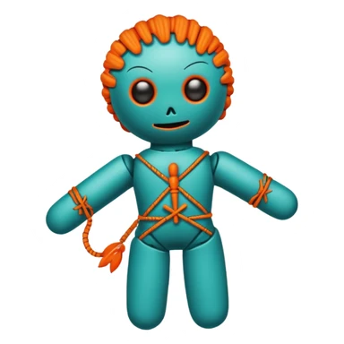 teal and orange voodoo doll sticker