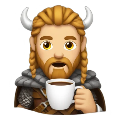 Viking drinking coffee sticker