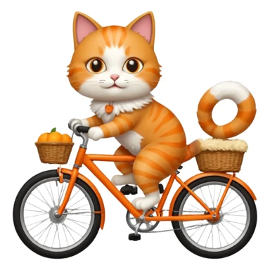 Cat riding bike sticker