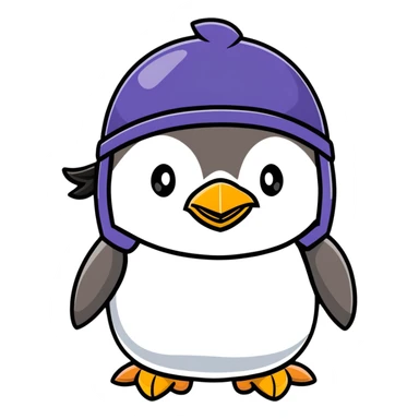 Cute penguin as Norse god Odin with two ravens on shoulders, wearing a Viking helmet and eyepatch sticker