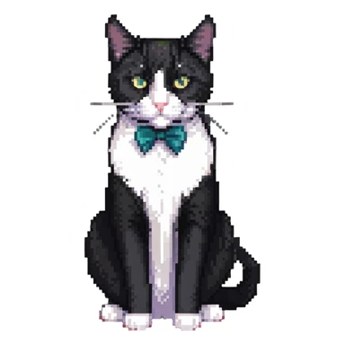 tuxedo cat sitting sticker