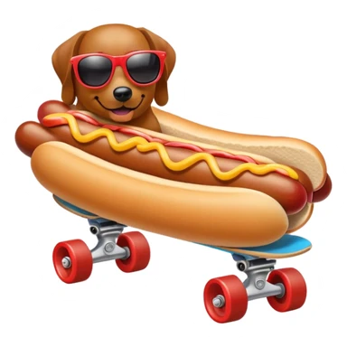 Hot dog skateboarding sticker