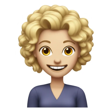 White Woman with big teeth and funky hairdo  sticker