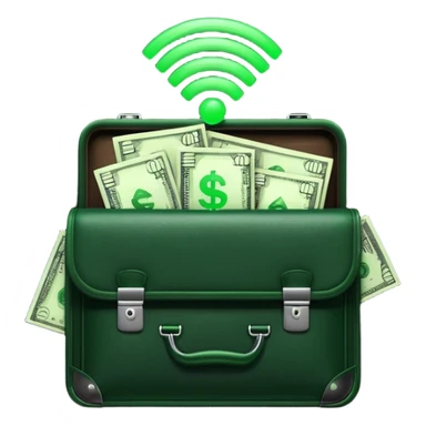 open wifi money filled briefcase sticker