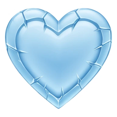 a flat heart that appears to be chiseled from a block of ice. Frost seems to grow on it sticker