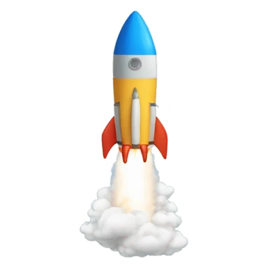 rocket with blue smoke sticker
