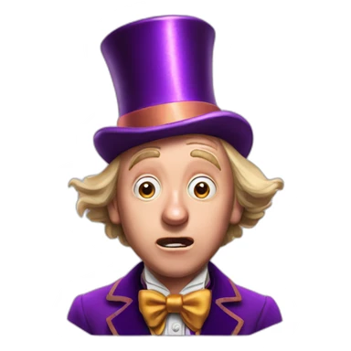 Willy Wonka shocked sticker