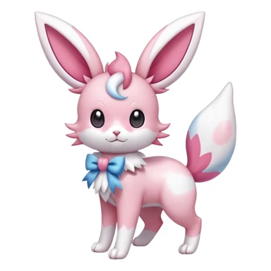 Sylveon-Skitty-Fakémon-hybrid-creature (full body)  sticker