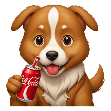 Dog drinking Coca-Cola  sticker